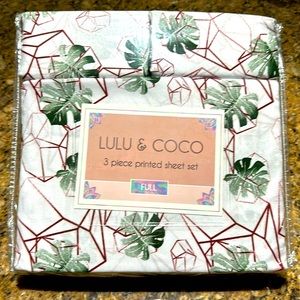 LULU & COCO Leaf Pattern - 3 Piece Sheet Set